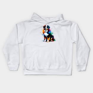 Colorful Estrela Mountain Dog in Splashed Paint Style Kids Hoodie